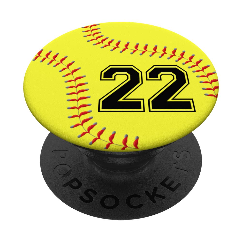 Softball Player Jersey No. 22 Phone Grips - Perfect Gift for Softball Fans, Players, and Sports Enthusiasts