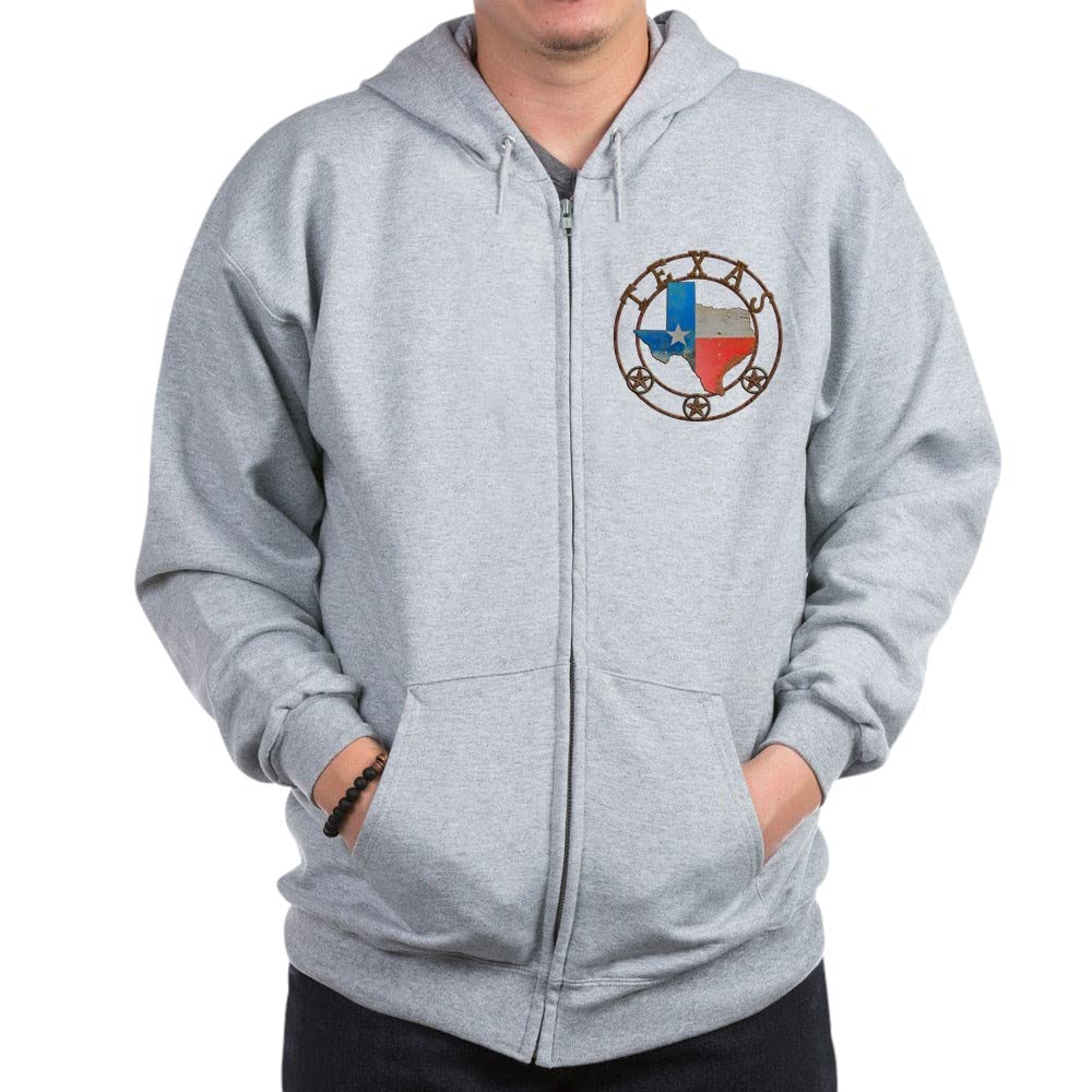 Texas Wrought Iron Barn Art Zip Hoodie - Stylish Pullover with Front Pockets for Men & Women | Perfect for Outdoor Activities, Casual Wear & Texas Pride Showcase