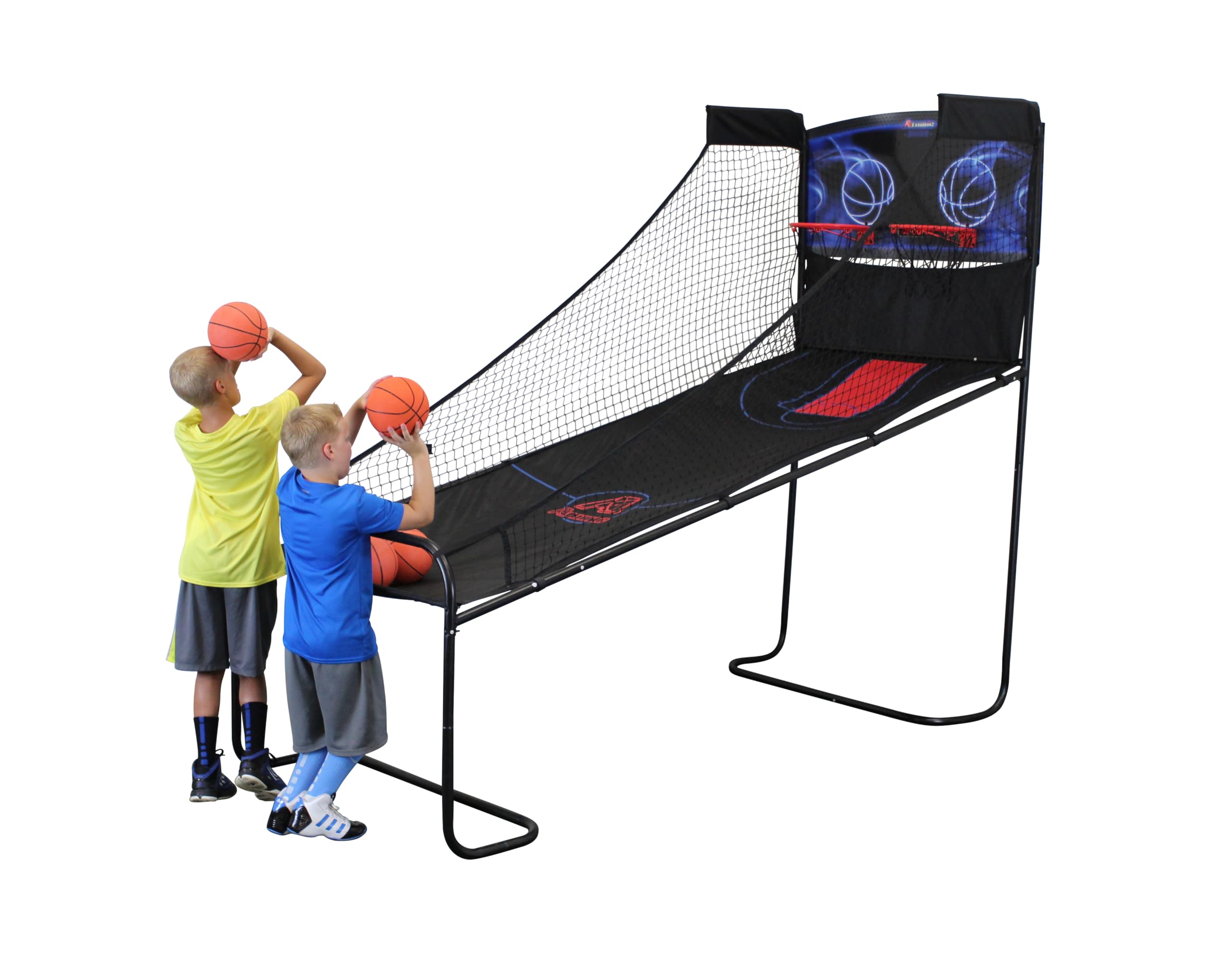 Atomic Jumpball Deluxe Double Electronic Basketball Shootout Game Set - Includes 4 Mini Basketballs & Air Pump for Indoor/Outdoor Family Fun & Kids Birthday Parties