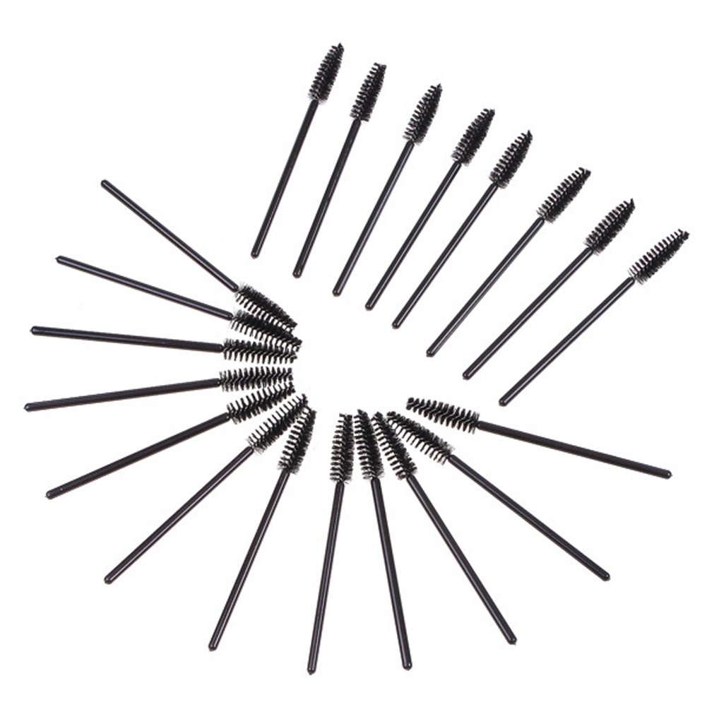 200PCS Disposable Eyelash Brushes - Black Mascara Wands & Makeup Applicators for Professional Salon, Home Use & Travel Makeup Kits