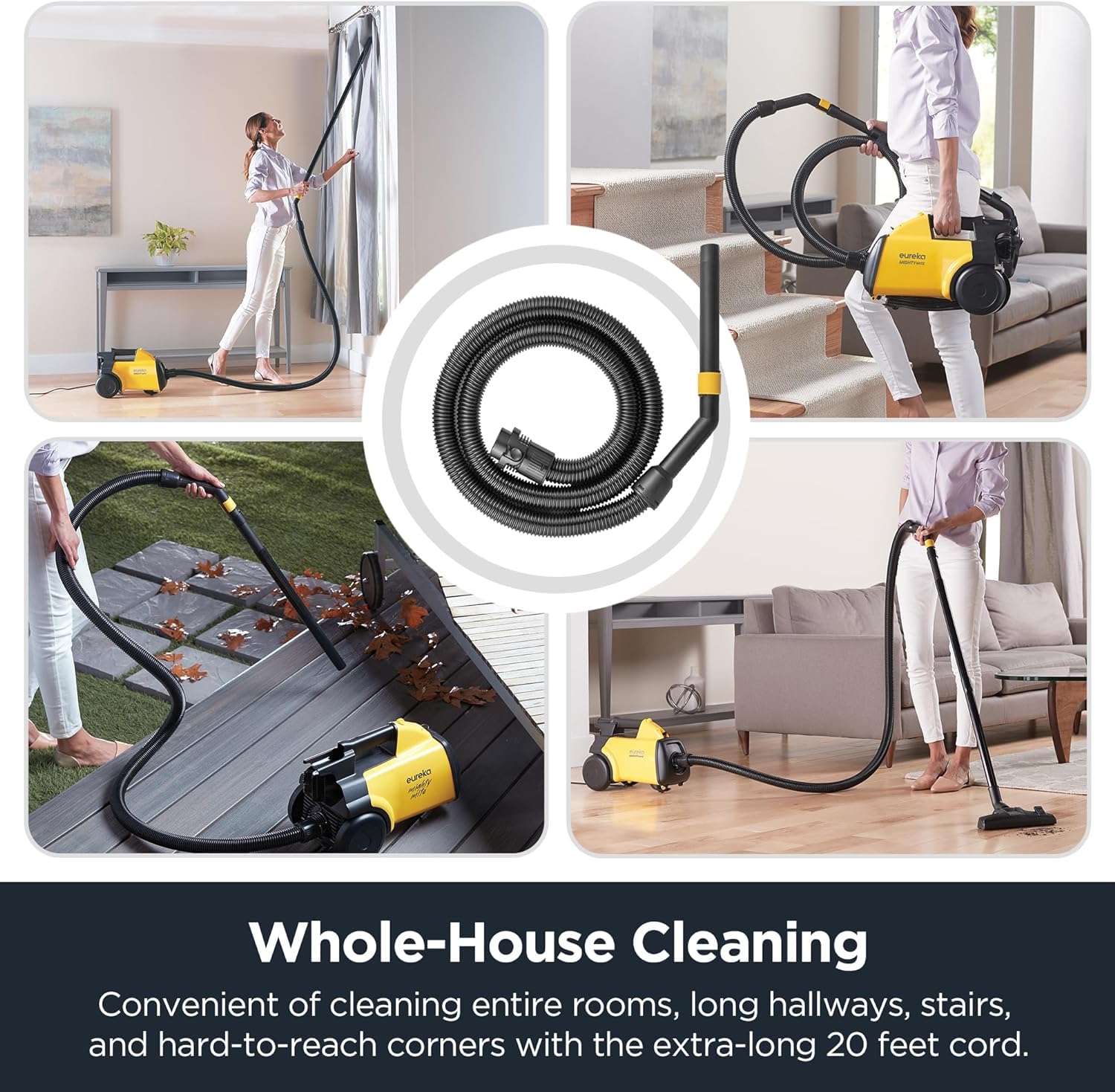 Eureka 3670G Lightweight Powerful Canister Vacuum Cleaner for Pets, Carpets & Hard Floors - Ideal for Home Cleaning, Pet Hair Removal & Allergen Control