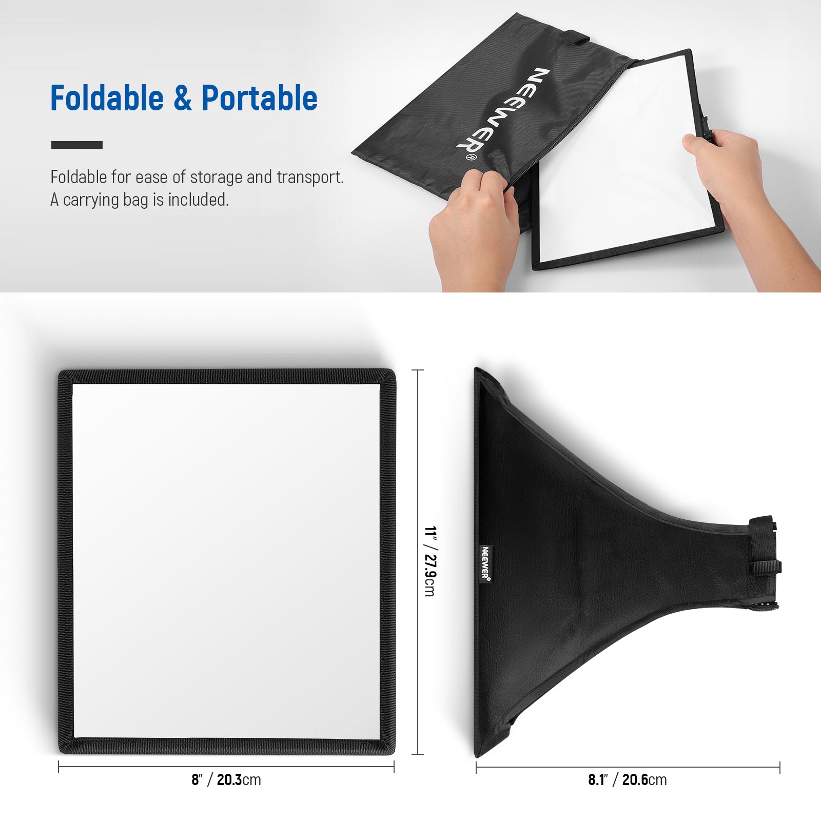NEEWER Flash Diffuser Light Softbox for DSLR Camera - Professional Photography Lighting Accessory for Portraits, Product Shots & Studio Use