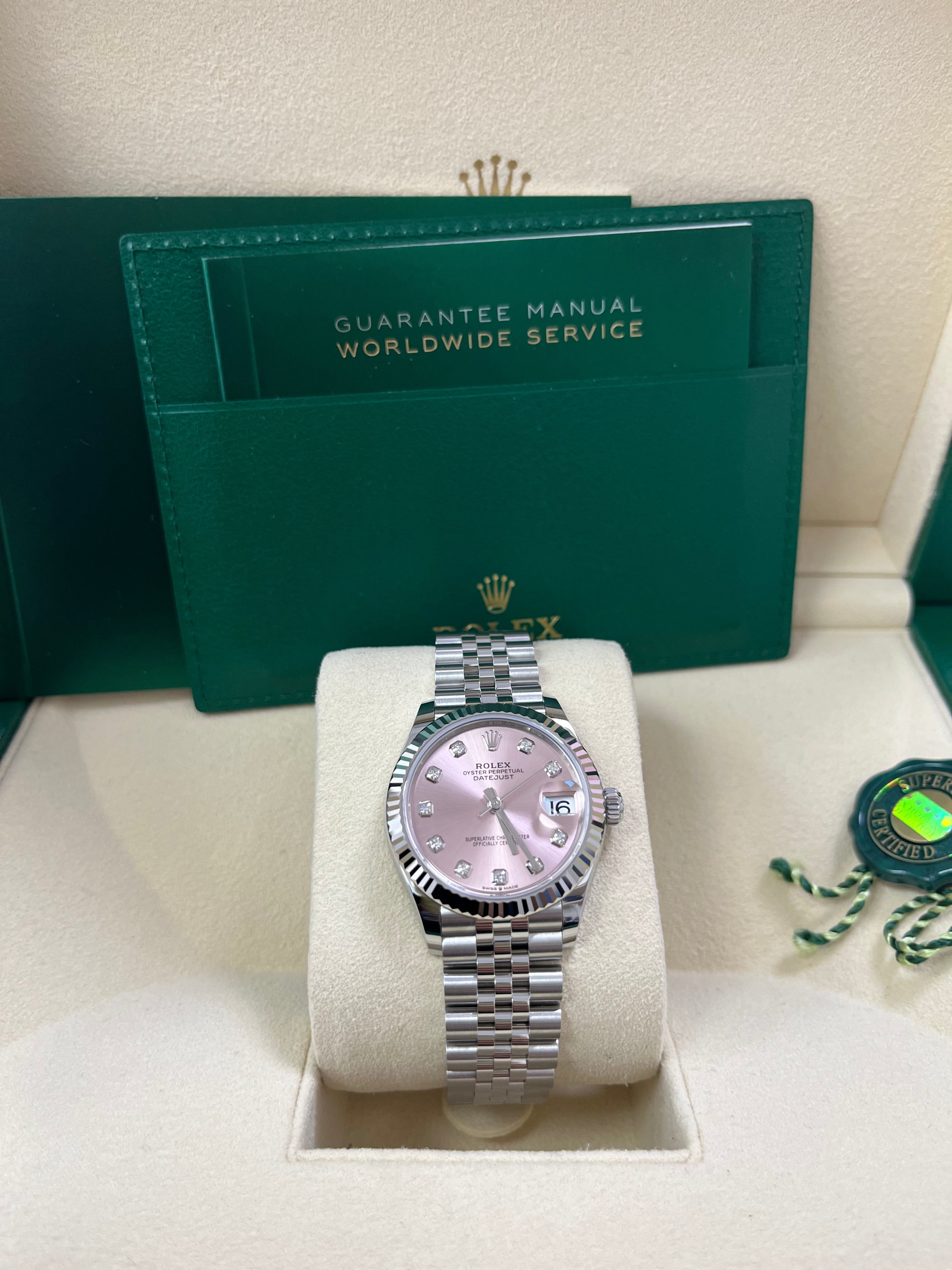 Rolex Datejust 31mm Women's Watch - Fluted Bezel, Pink Diamond Dial, Jubilee Bracelet (Model 278274) | Luxury Timepiece for Special Occasions, Business Meetings & Gift Giving