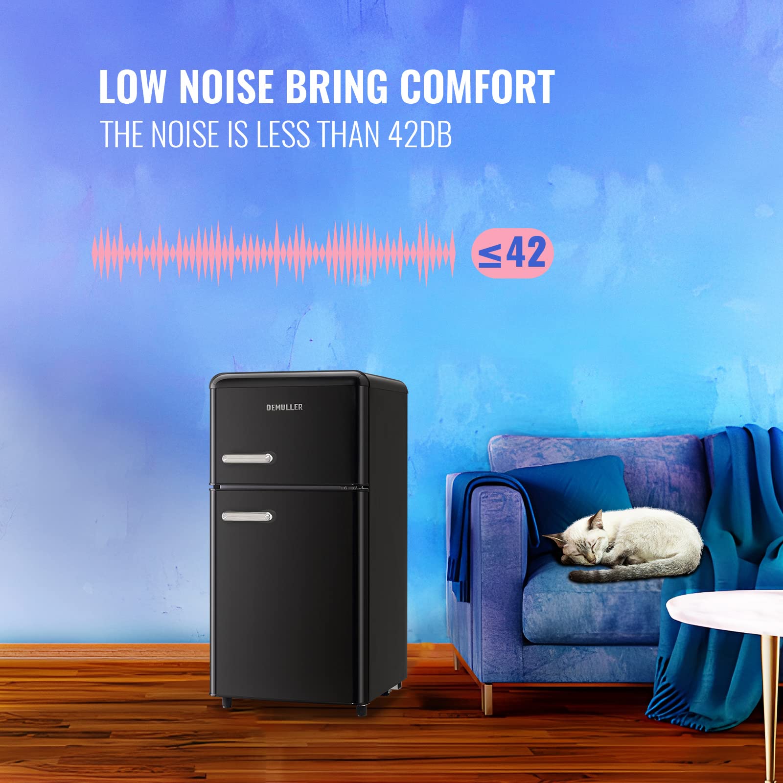 3.5 Cu.Ft Mini Refrigerator with Dual Door & Adjustable Temperature - Top Mount Freezer Compact Fridge for Home, Office, Dorm - Perfect for Small Spaces, Bedrooms & Apartments (Black)