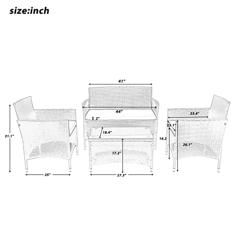 8-Piece Outdoor Patio Furniture Set - Rattan Sectional Conversation Sofa with 2 Tempered Glass Tables & Cushioned Armchairs - Perfect for Backyard, Poolside or Garden Relaxation