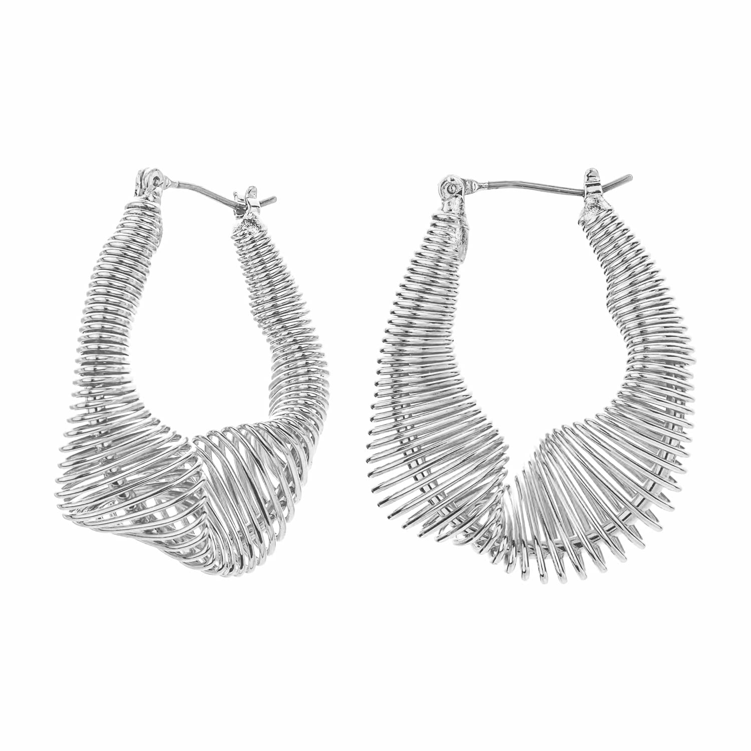 14K Gold Plated Twisted Hoop Earrings for Women - Lightweight Open Drop Dangle Hypoallergenic Hoops - Perfect for Everyday Wear, Parties & Gifts