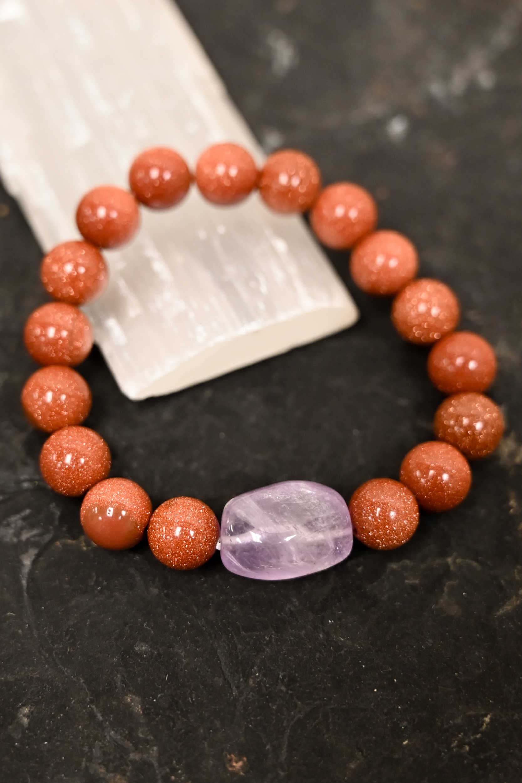 Grounded Goldstone Bracelet for Women - Healing Crystal Energy Jewelry for Stress Relief & Positive Vibes - Perfect for Meditation, Yoga & Spiritual Gifts