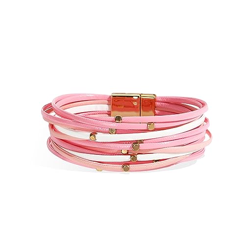 layered bracelets for women(pink)