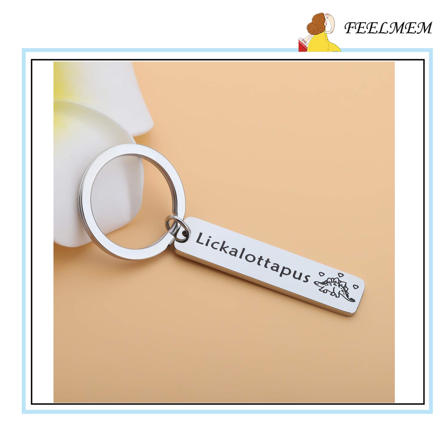 FEELMEM Funny Lickalottapus Keychain - Unique LGBT Pride Gift for Lesbian Couples, Gay Jewelry & Same Sex Keyring - Perfect for Pride Month, Coming Out Celebrations & LGBTQ+ Events