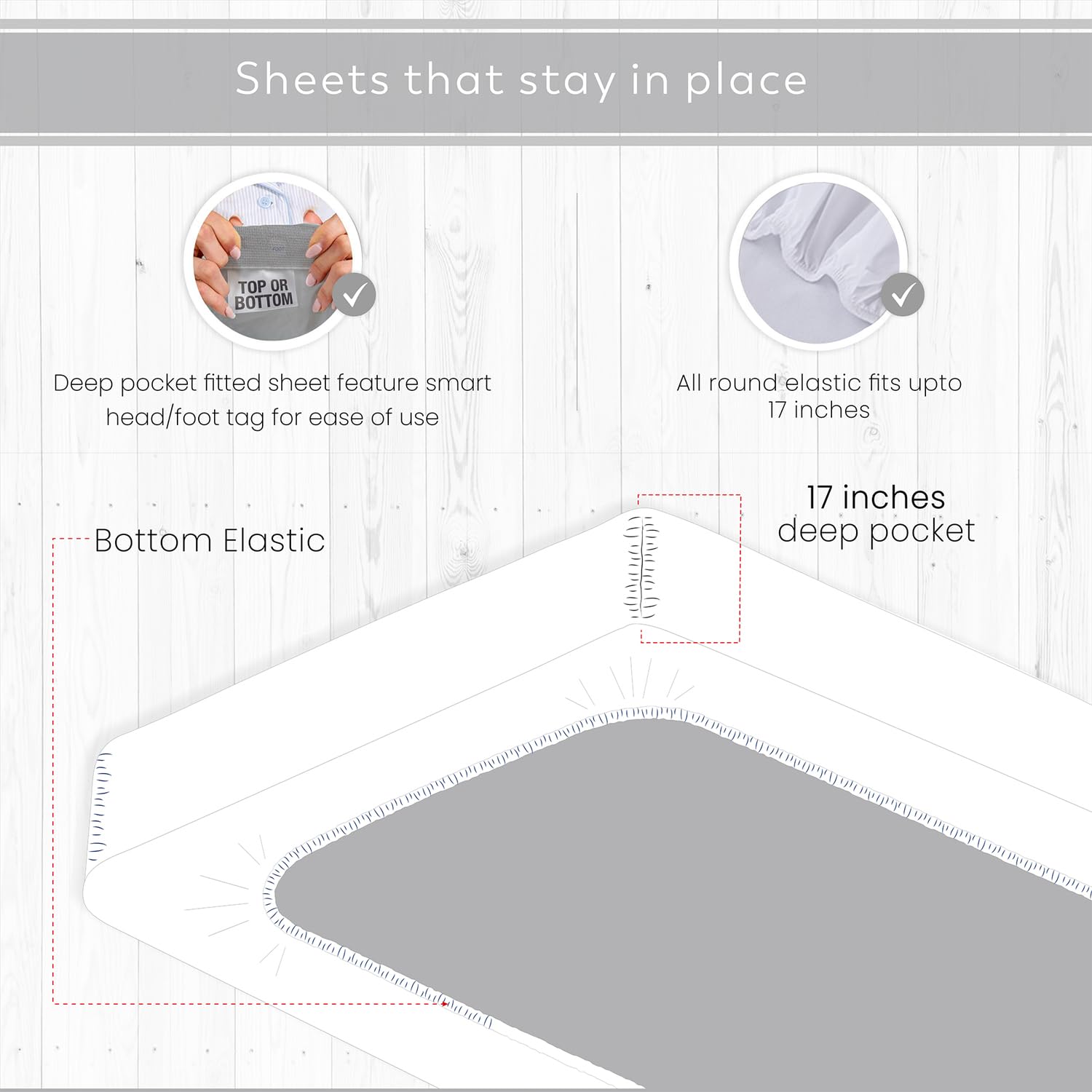 100% Cotton King Size Sheet Set - Percale Weave, Breathable & Cooling King Bed Sheets - Fits Up to 16
