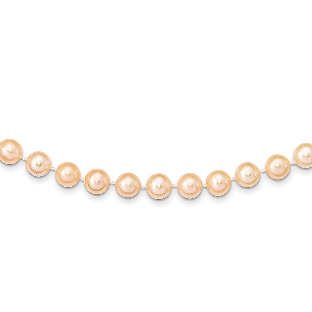 14K Yellow Gold 8mm Pink Round Freshwater Cultured Pearl Necklace Pendant Charm - Elegant Fine Jewelry for Women, Perfect Gift for Her - Ideal for Weddings, Anniversaries & Special Occasions