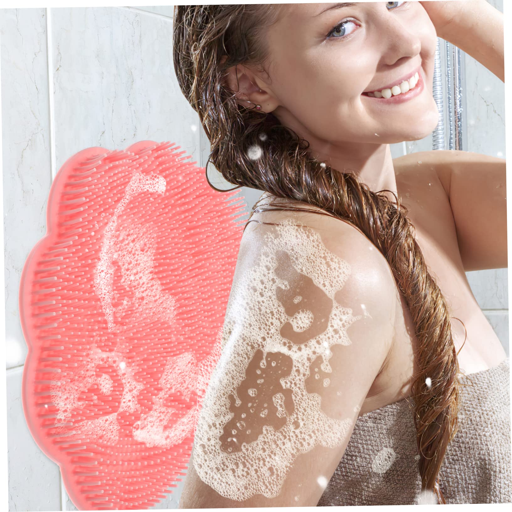 Premium Silicone Bath Scrubber Mat - Exfoliating Foot & Back Scrubber for Shower, Wall Mounted Body Scrubber with Non-Slip Design - Perfect for Exfoliating Dead Skin, Relaxing Bath Time & Spa-Like Experience at Home