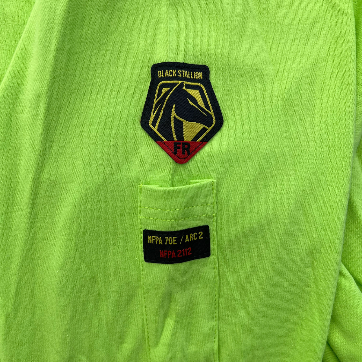 Black Stallion FR Cotton Knit Long Sleeve T-Shirt - Flame Resistant Work Shirt for Welding & Construction (Lime, TF2510 LM) | Durable Safety Apparel for Industrial Workers & Outdoor Labor