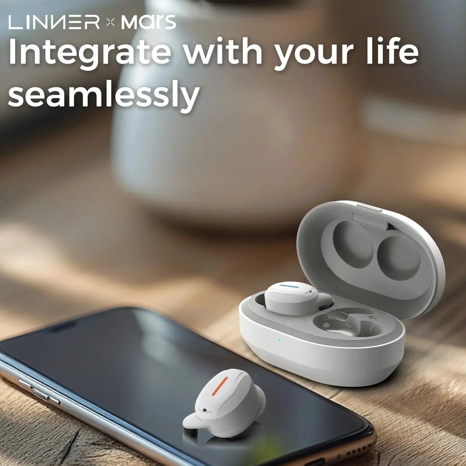 Linner Mars OTC Hearing Aids - Rechargeable Digital Hearing Amplifier for Adults with Noise Reduction, Comfort Fit for Daily Use, Work & Social Gatherings