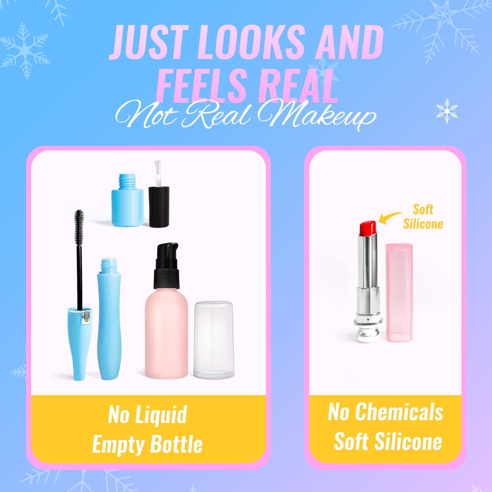 INNOCHEER Pretend Play Makeup Set for Toddlers & Kids - Frozen Themed Toy Cosmetic Kit for Girls Age 3-8 - Safe Non-Toxic Fake Makeup for Dress Up & Role Play - Perfect Birthday, Christmas & Princess Gift for Little Girls - Great for Pretend Play, Tea Parties & Dress-Up Games