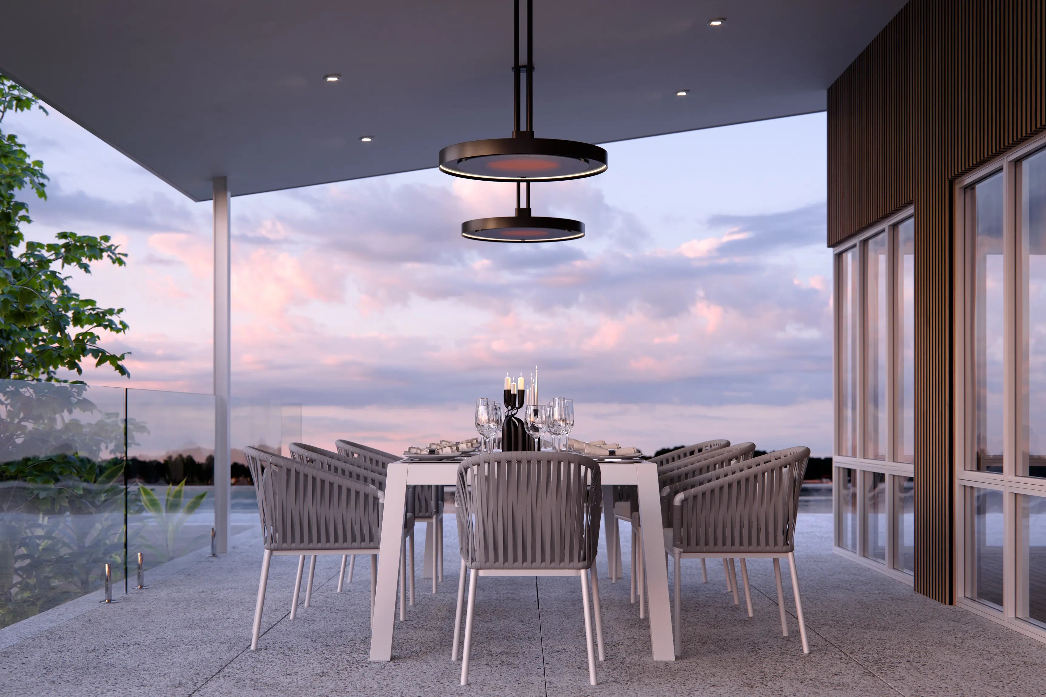 Bromic Eclipse Smart Heat Electric Pendant Heater - Outdoor Patio Heater with WiFi Control for Restaurants, Backyards & Decks