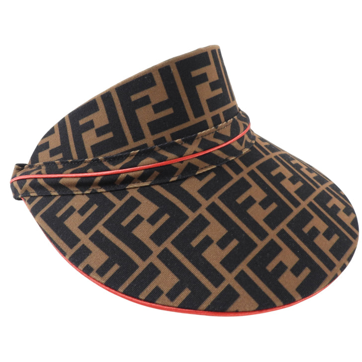 Fendi Brown Zucca FF Print Nylon Visor Hat - Luxury Designer Sun Visor for Women, Perfect for Summer, Beach, and Outdoor Activities