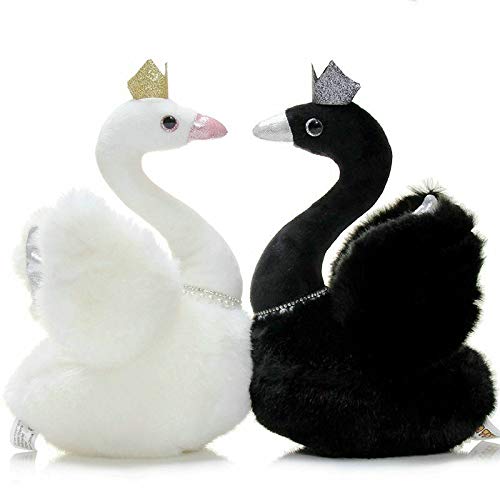 Rainbow Pink Swan Plush Toy - 35-38cm Soft Stuffed Animal for Couples, Wedding Gift, Anniversary Present, Romantic Decor - Perfect for Valentine's Day, Bridal Shower, Home Decor & Nursery Room