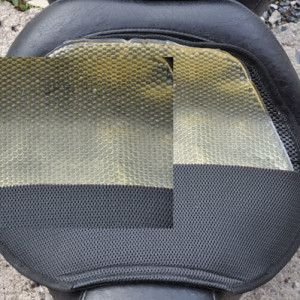 Breathable Motorcycle Seat Cushion with Airflow Cover & Polymer Gel Pad - Universal Fit for Harley-Davidson, Honda, CAN AM, BMW (Large) - Reduce Fatigue on Long Rides & Commuting