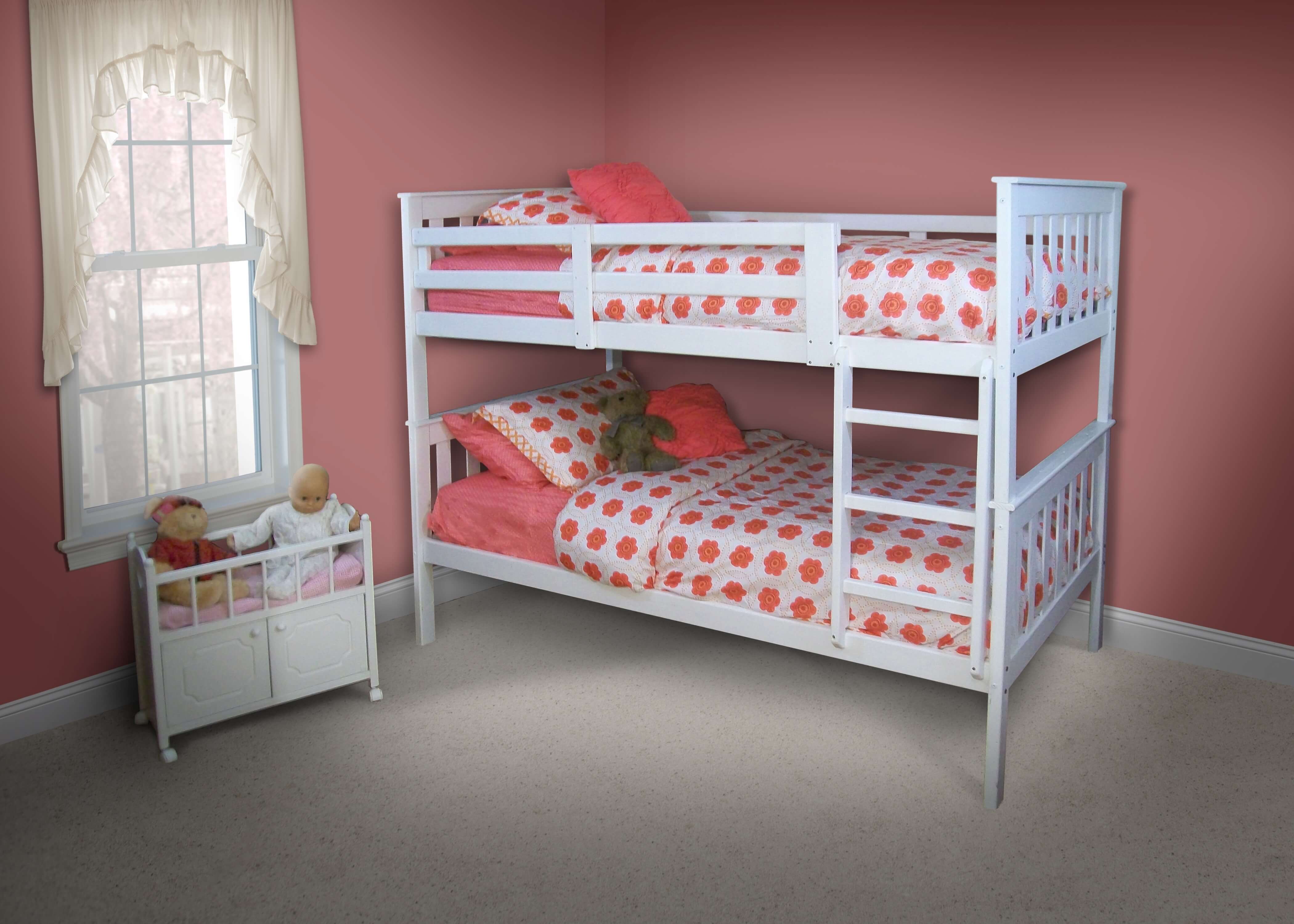 A&L Solid Wood Mission Style Bunk Bed with Ladder - Twin Over Twin Bunk Beds for Kids & Teens - Space Saving Bedroom Furniture for Small Rooms & Dormitories
