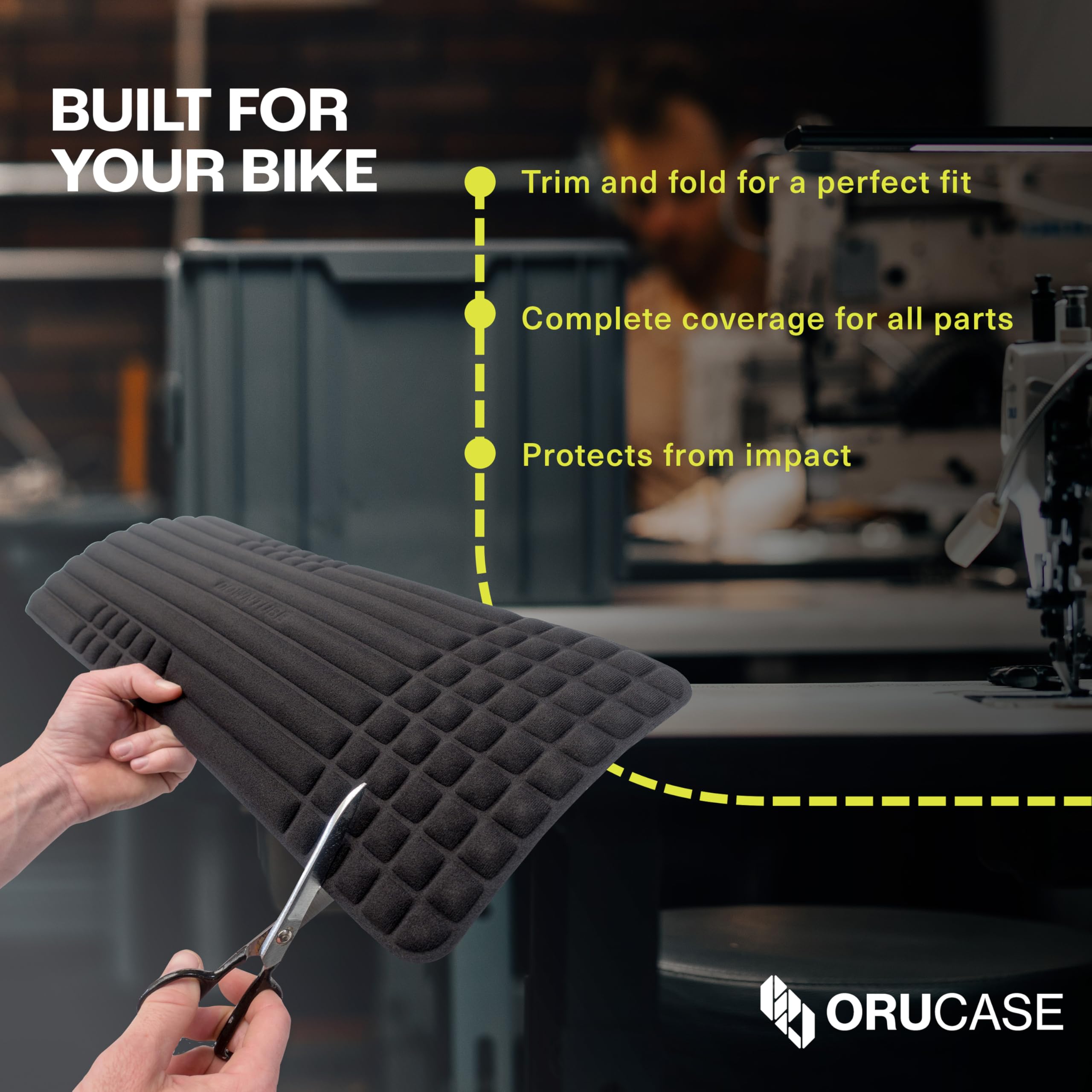 ORUCASE 7-Piece Universal Bike Frame Protection Kit - Padded Bicycle Travel Case with Chainstay Protector for Road, Gravel & MTB Bikes - Perfect for Airplane, Car and Train Travel - Protect Your Bike During Transport and Storage