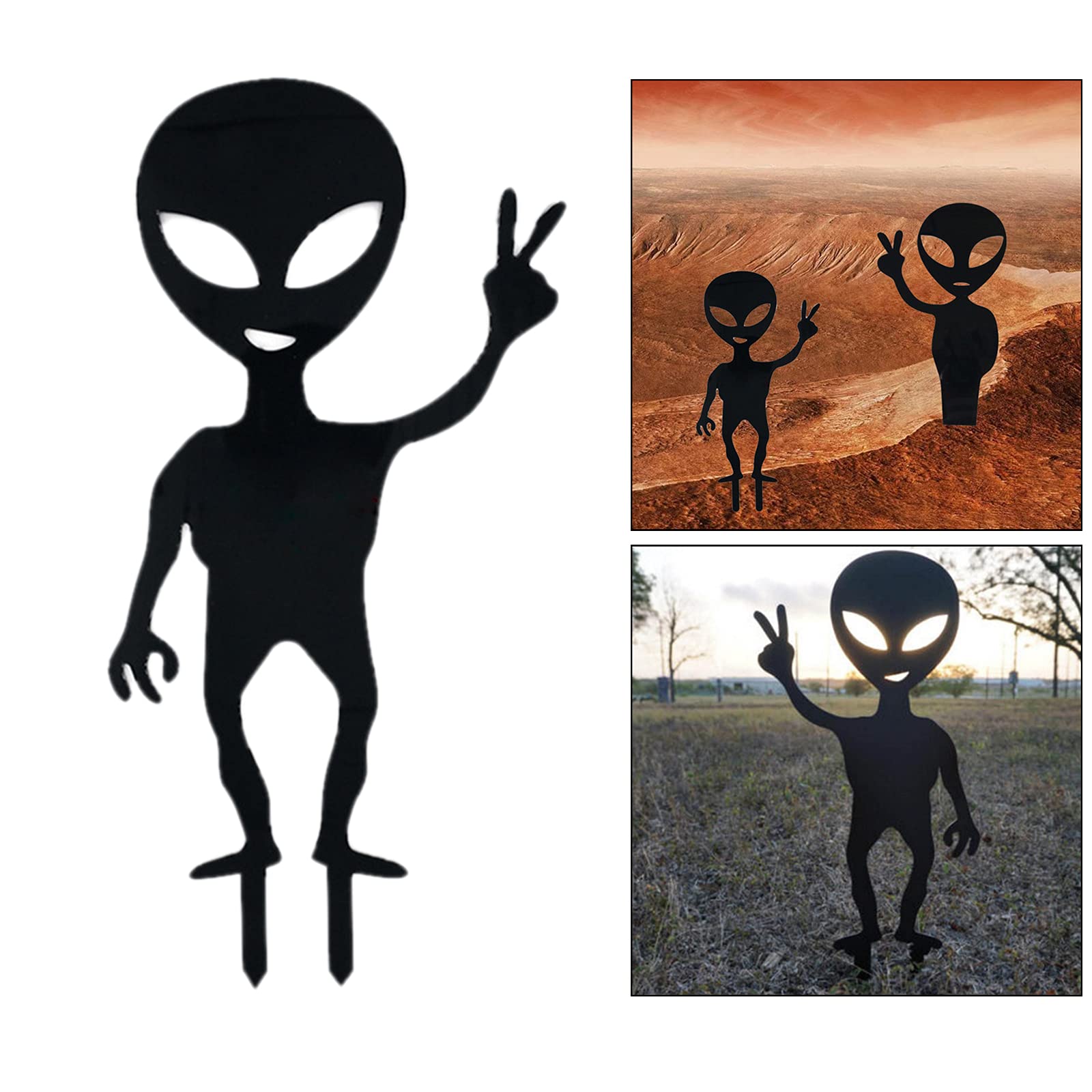 Funny Alien Garden Stake Statue - Cute Silhouette Decor for Home, Yard & Outdoor Spaces | Perfect for Halloween, Themed Gardens & Unique Outdoor Decorations