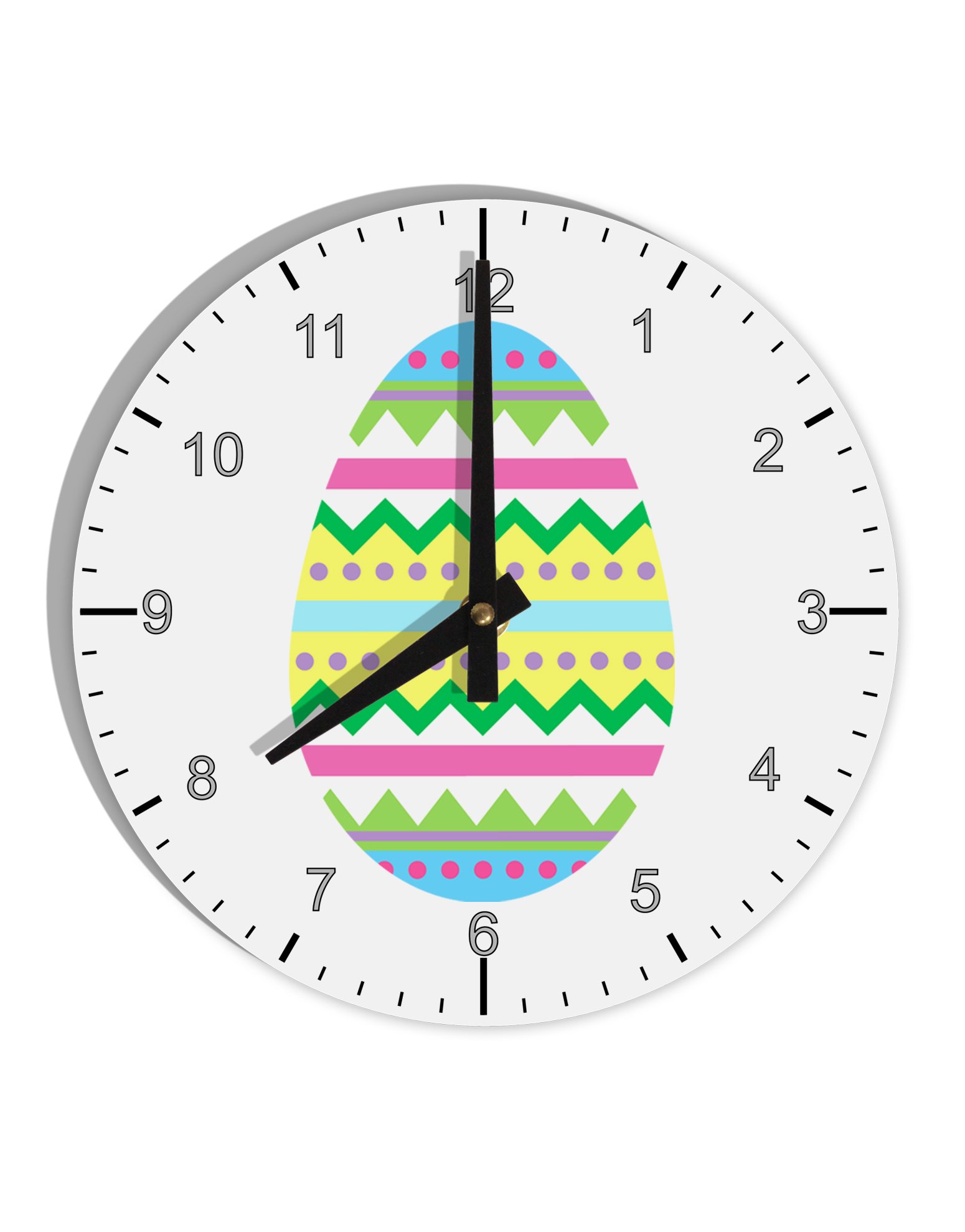 Vibrant 8-Inch Easter Egg Wall Clock with Bold Numbers - Perfect for Easter Decor, Kids' Room, and Seasonal Home Decor