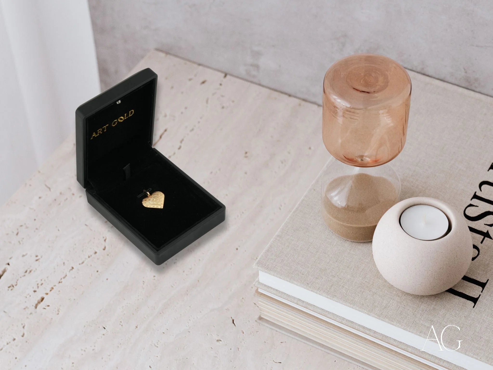 Golden Heart Pendant Necklace for Women - 14K Gold Plated Elegant Jewelry Gift for Valentine's Day, Anniversary & Special Occasions