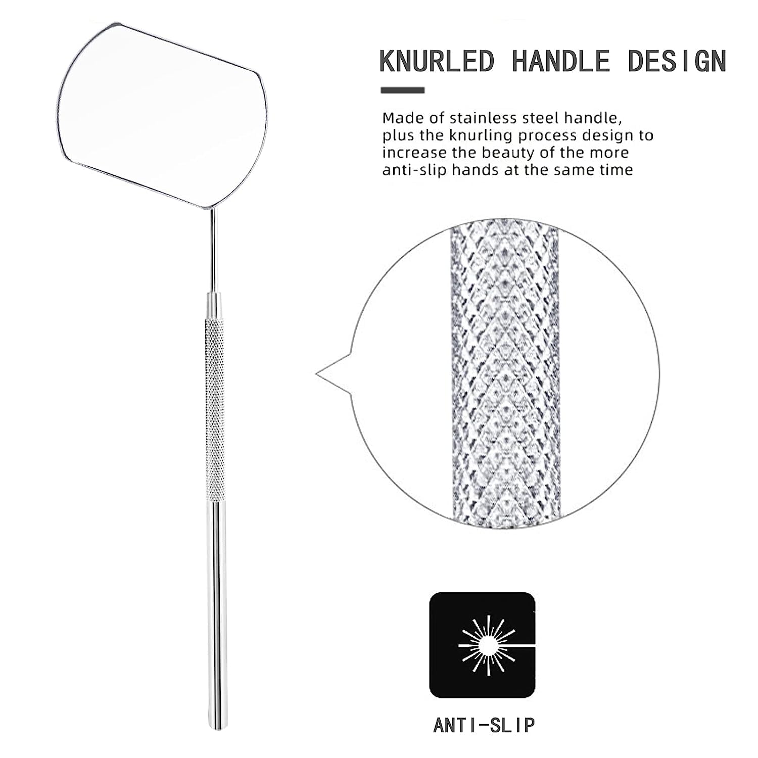 INOG Stainless Steel Eyelash Extension Mirror - Professional Makeup Mirror for Lash Artists & DIY Beauty - Perfect for Salon, Home & Travel Use (Silver)