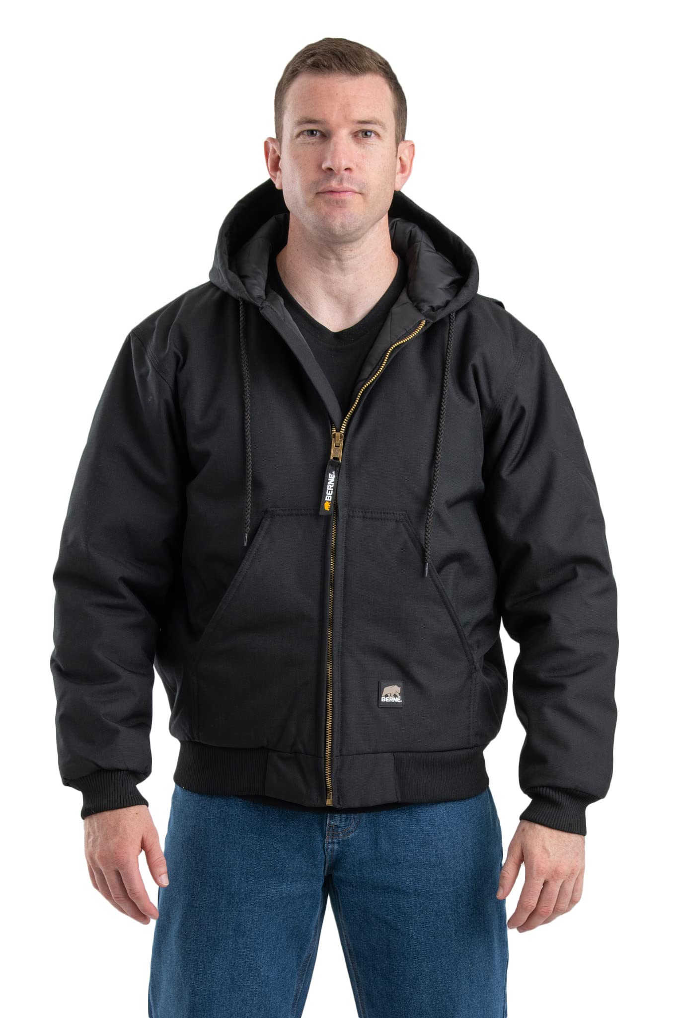 Berne Men's Insulated Hooded Jacket for Winter Outdoor