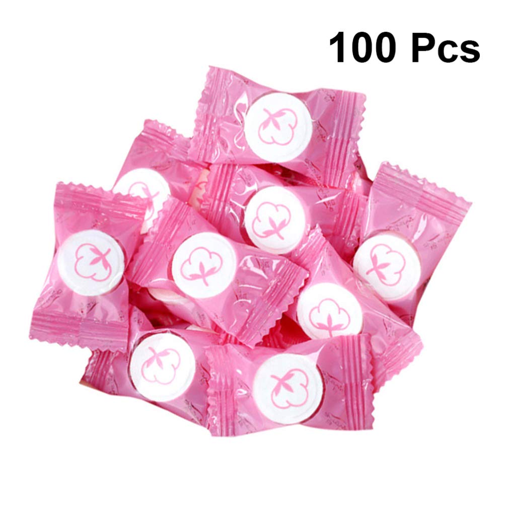 100 Pack Compressed White Towels - Disposable Travel Washcloths, Cotton Facial Cleansing Towels for Makeup Removal, Outdoor & Camping Use
