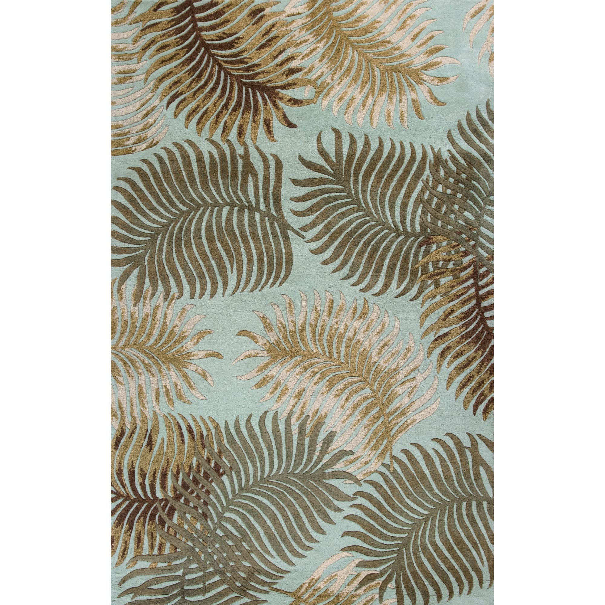 KAS Oriental Rugs Havana Collection Fern View 5' x 8' Aqua Area Rug - Perfect for Living Room, Bedroom & Home Decor