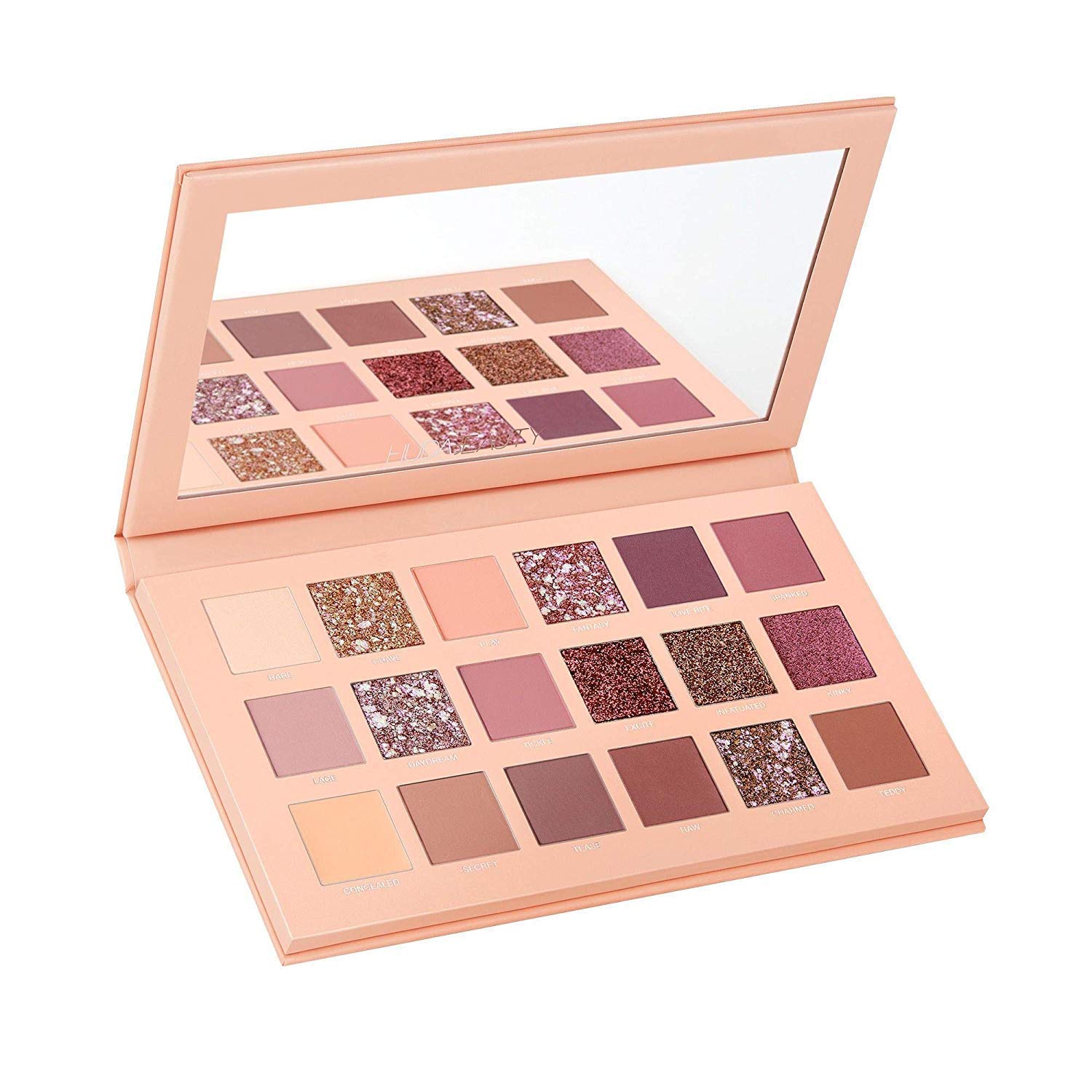 NUDE EYE 18-in-1 Color Eyeshadow Palette with Green Tea Facial Oil MAASK 40G - Perfect for Daily Makeup & Skincare Routine