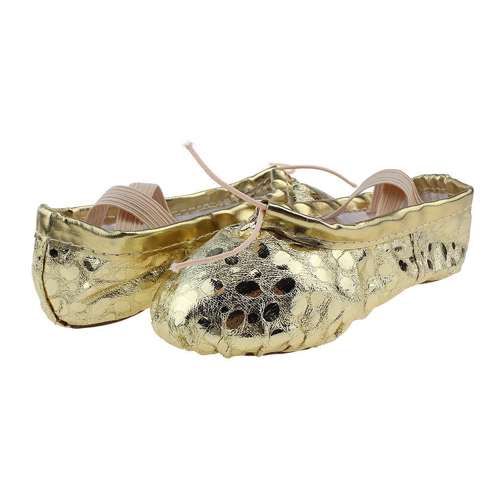 MSMAX Kids Ballet Shoes - Genuine Leather Ballet Flats for Toddler, Little & Big Kids - Perfect for Dance Practice, Yoga, Performances & Parties