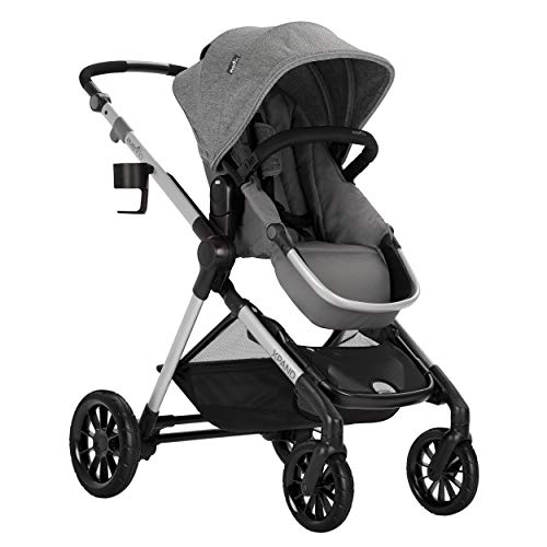 Evenflo Pivot Xpand Modular Baby Stroller - Convertible to Double Stroller with 4 Modes | Durable Frame, Extra-Large Storage Basket & Compact Fold | 55 lb Capacity in Percheron Gray | Perfect for Twins, Siblings or Everyday Use at Parks, Malls & Travel