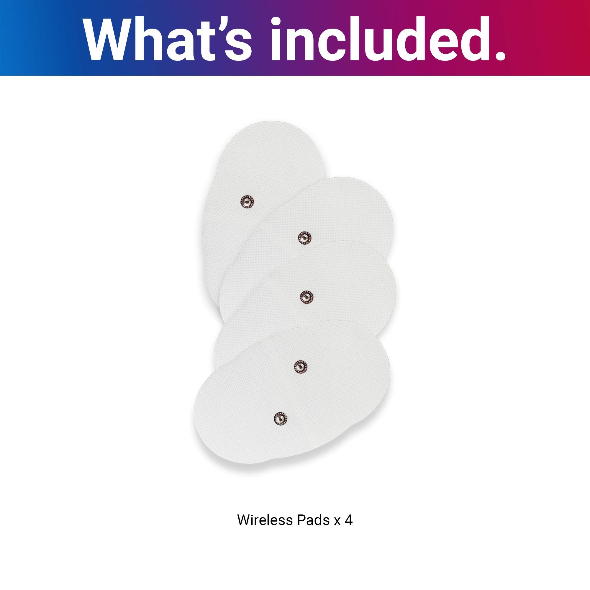 iReliev Wireless Electrode Pads Refill Kit - 4 Reusable Snap Electrodes per Box, Compatible with ET-5050 TENS & EMS Units - Perfect for Pain Relief, Muscle Recovery & Physical Therapy at Home or On-The-Go