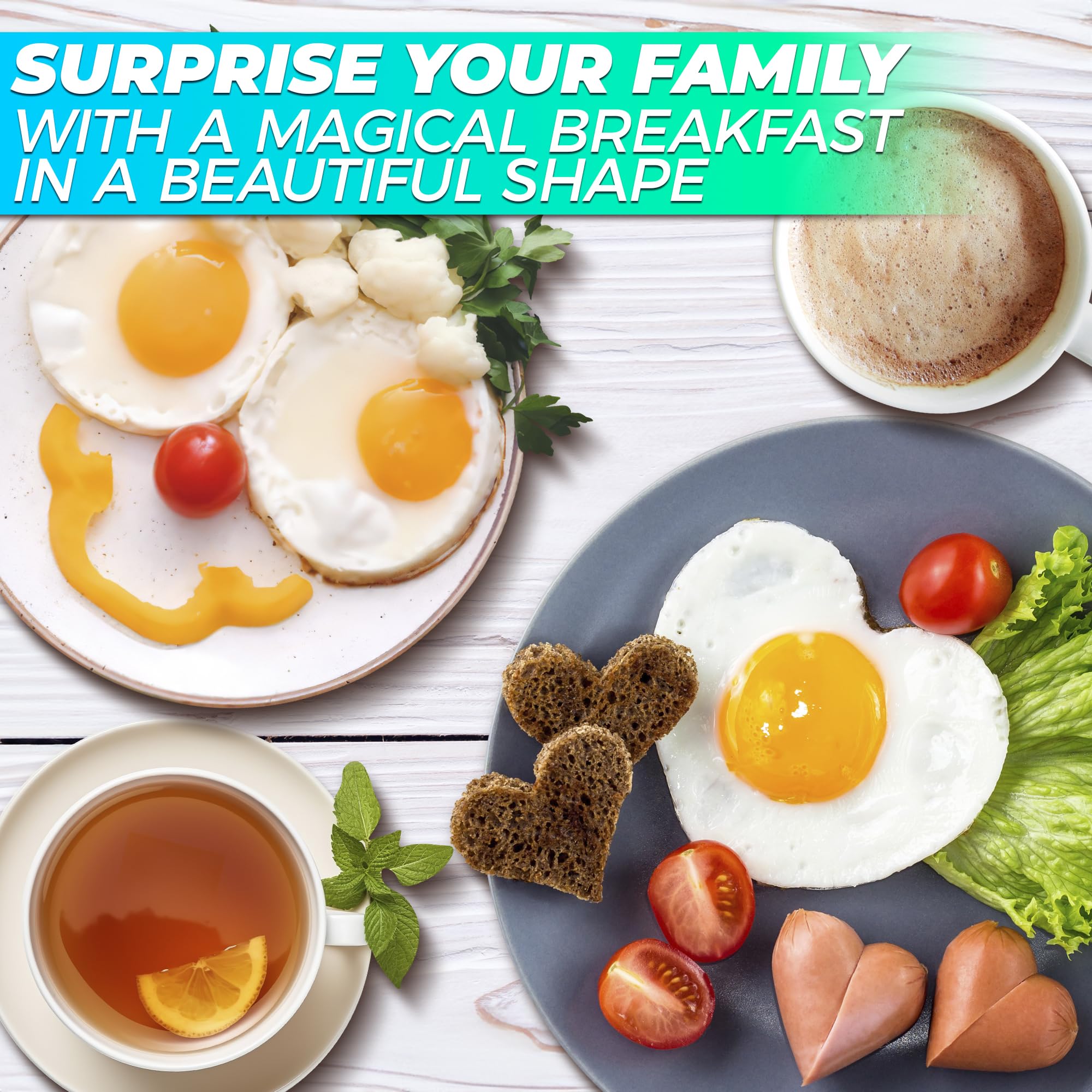 5 Pcs Stainless Steel Pancake Molds for Griddle - Egg Shaper for Frying Pan, Omelette & Fried Egg Maker, Non-Stick & Easy to Clean - Perfect for Breakfast, Brunch & Kids Cooking Fun