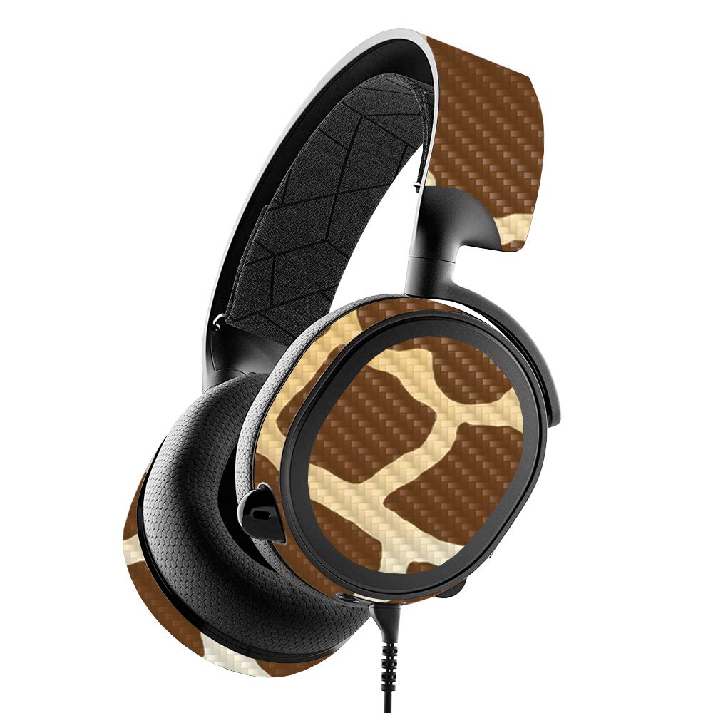 MightySkins Carbon Fiber Skin for SteelSeries Arctis 3 Gaming Headset - Giraffe Pattern | Protective & Durable Textured Finish | Easy to Apply, Remove & Change Styles | Made in USA | Perfect for Gaming, Travel & Personalization