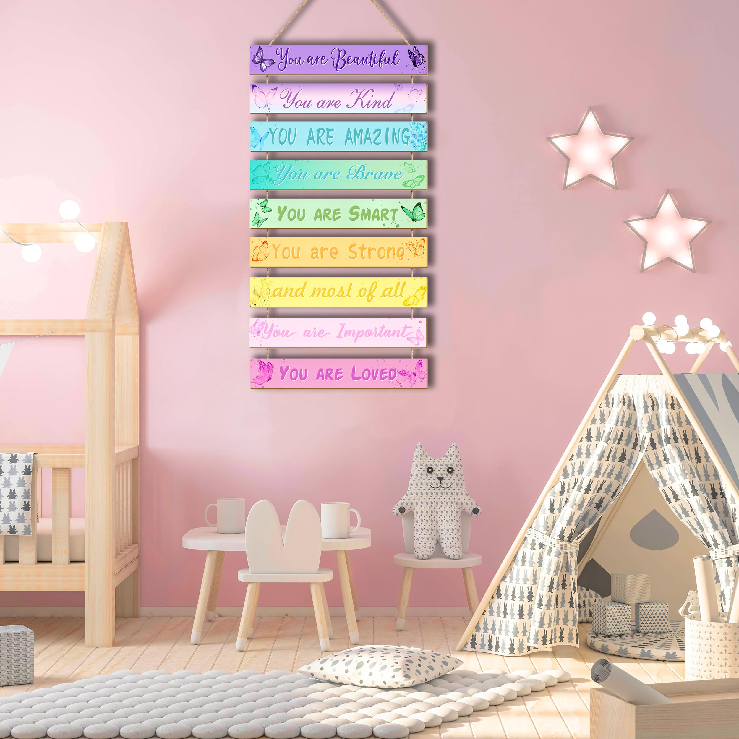 9-Piece Butterfly Room Decor Set for Teen Girls - Inspirational Wall Hanging Plaques, Princess Bedroom & Nursery Decor (Perfect for Birthday Gifts & Kids' Room Makeover)