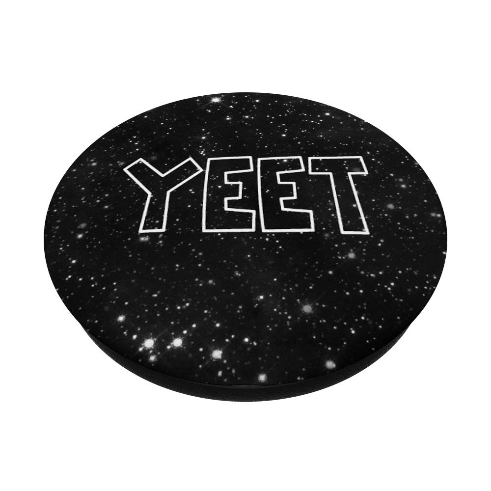 Yeet Meme Black Galaxy Space PopSocket PopGrip - Swappable Phone Grip for Gamers & Kids | Perfect for Phones, Tablets & Gaming Accessories | Great Gift for Teenagers & Gamer Friends