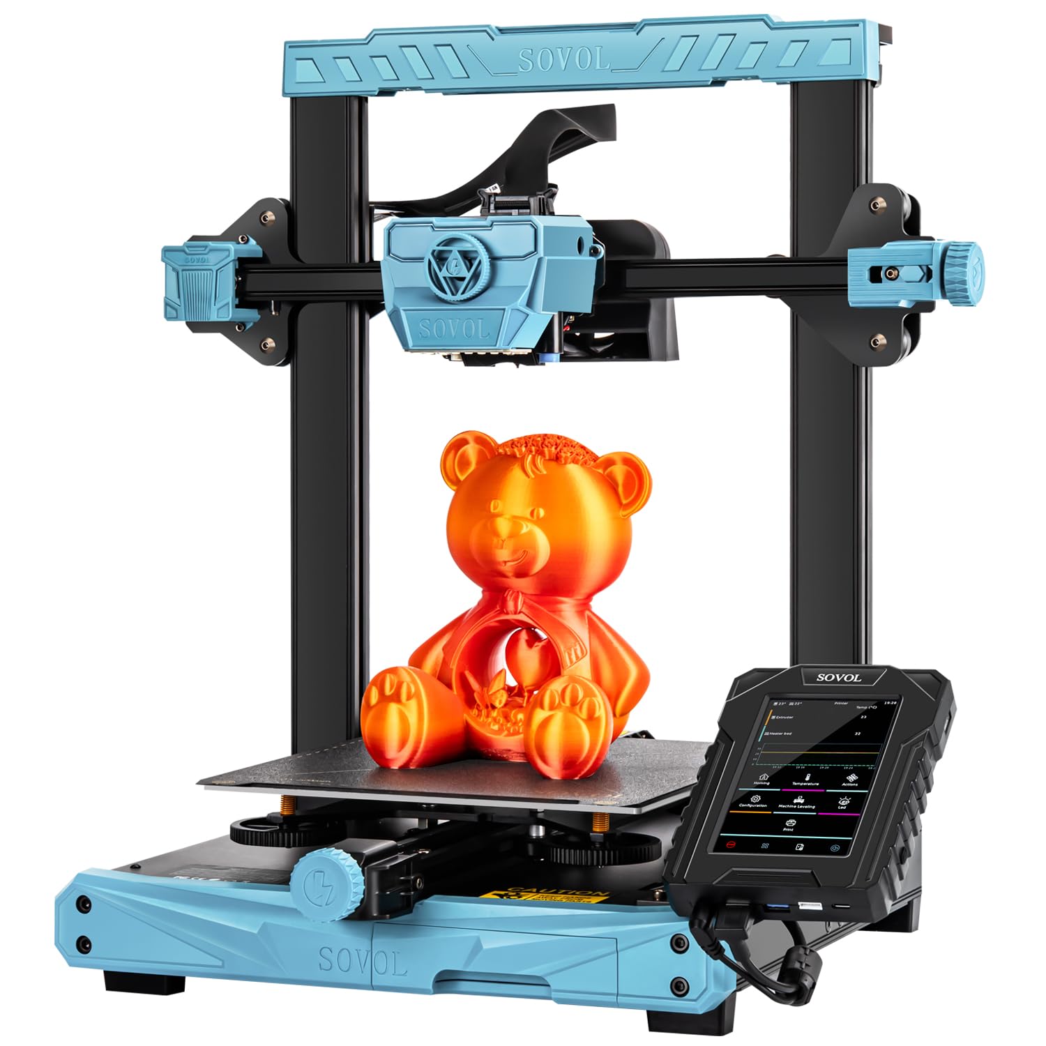 Sovol SV07 High-Speed 3D Printer with Klipper Firmware - 5 Inch Touch Screen, 500mm/s Max Print Speed, 300℃ All Metal Hotend, Direct Drive, Auto Bed Leveling - Perfect for Home DIY, Prototyping & Hobby Projects (Print Size 8.66x8.66x9.84in)