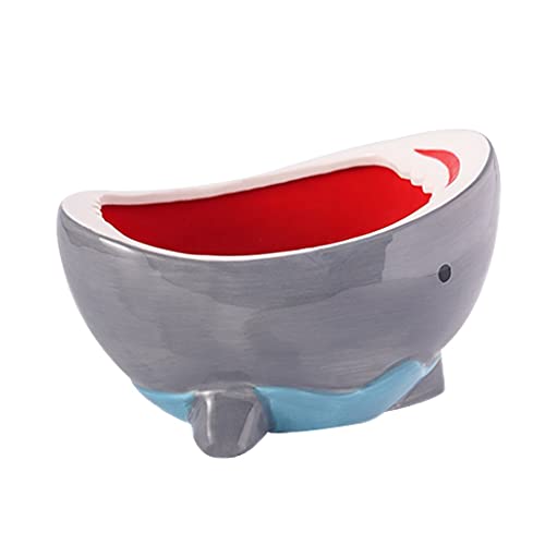 Ceramic Shark Attack Bowl - Creative Desk Storage Box for Keys, Candy, Peanuts | Handcrafted Baby Shark Cereal Bowl | Unique Succulent Planter & Fall Home Decor | Perfect for Office, Kitchen, or Party Use