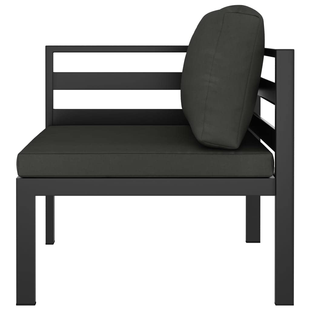 vidaXL 8-Piece Patio Lounge Set in Anthracite - Durable Aluminum Outdoor Furniture with Modular Design, Comfortable Cushions & Back Pillows for Garden, Poolside, and Backyard Relaxation