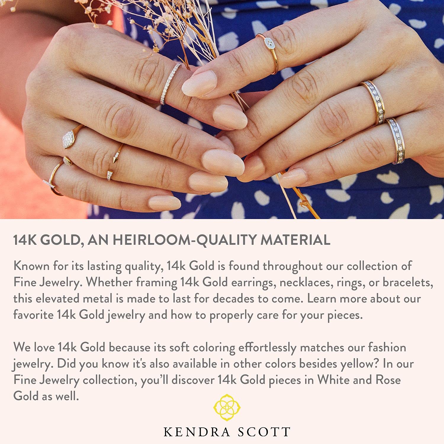 Kendra Scott White Diamond Mila Ring in 14k Gold - Elegant Women's Fine Jewelry for Everyday Wear, Special Occasions & Gift Giving