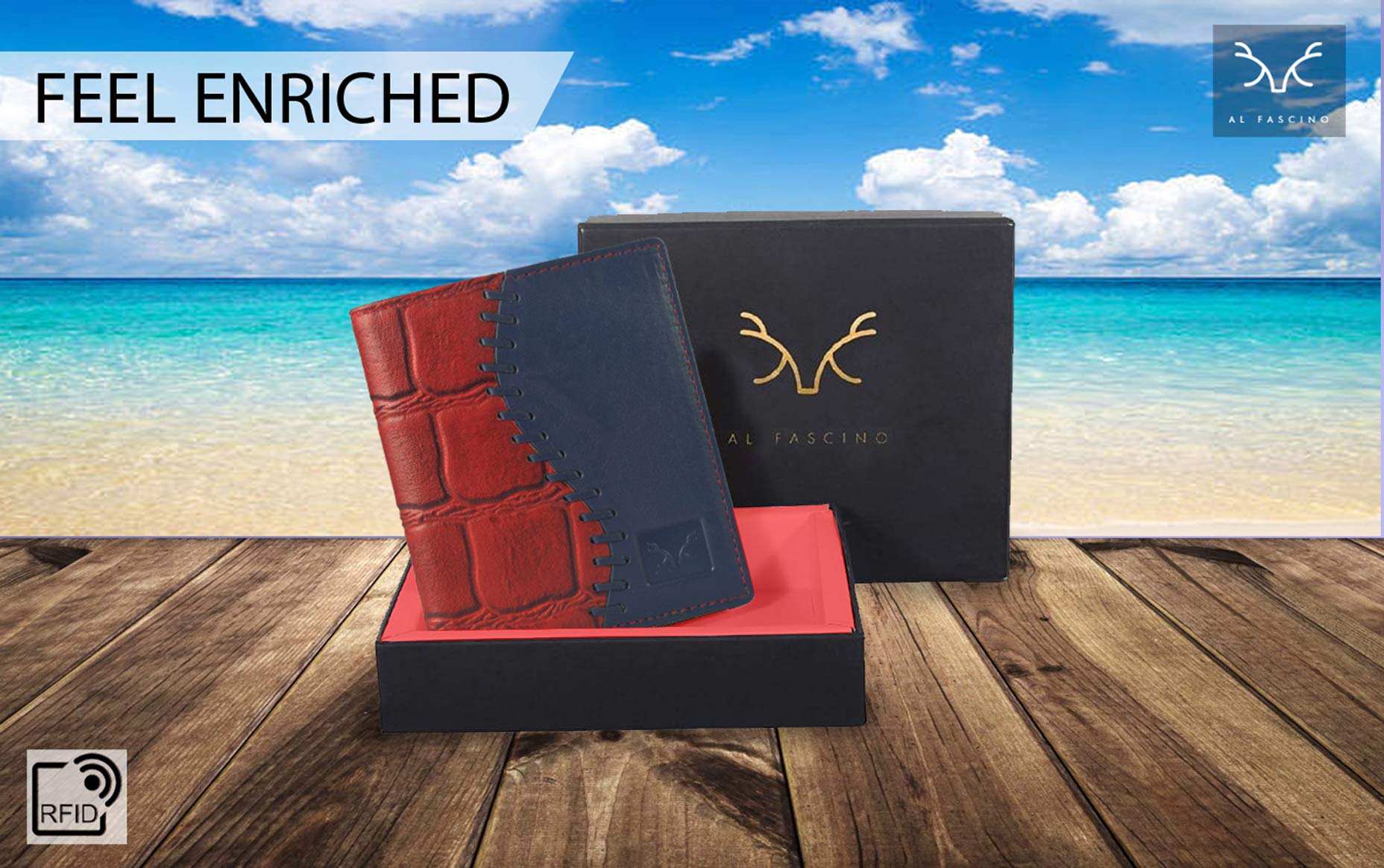 Premium RFID Blocking Genuine Leather Wallet for Men - Stylish Maroon Bifold Design - Perfect for Everyday Carry, Travel & Business Use