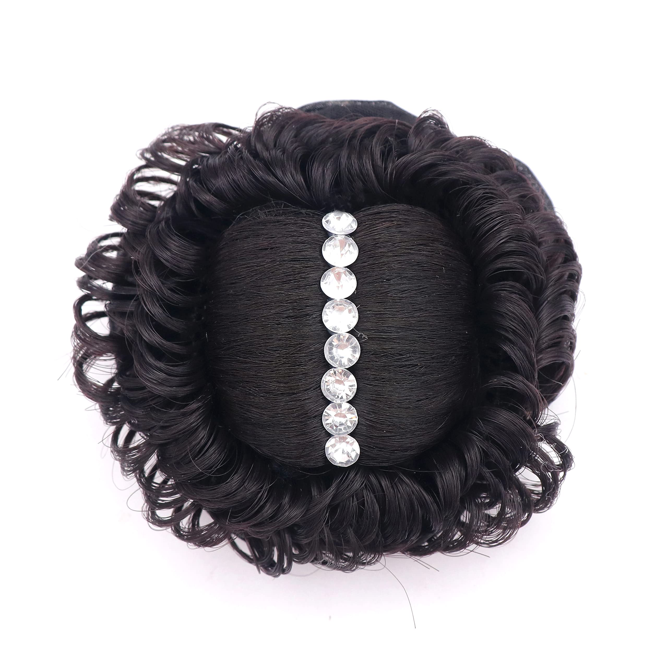 Shivarth 8 Stone Artificial Juda Hair Bun - Clip-in Hair Extension & Wig for Women & Girls | Perfect for Weddings, Cosplay & Daily Styling