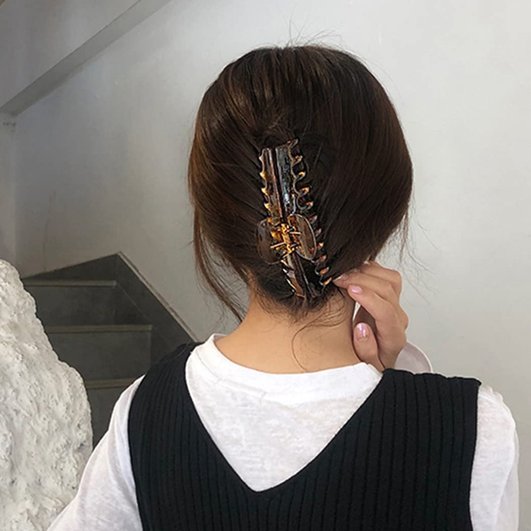 COSYOO Large Non-Slip Hair Claw Clips 2PCS - Strong Hold Fashion Hair Clips for Women, Decorative Jaw Clips for Thick Hair - Perfect for Workout, Office, and Everyday Hairstyles