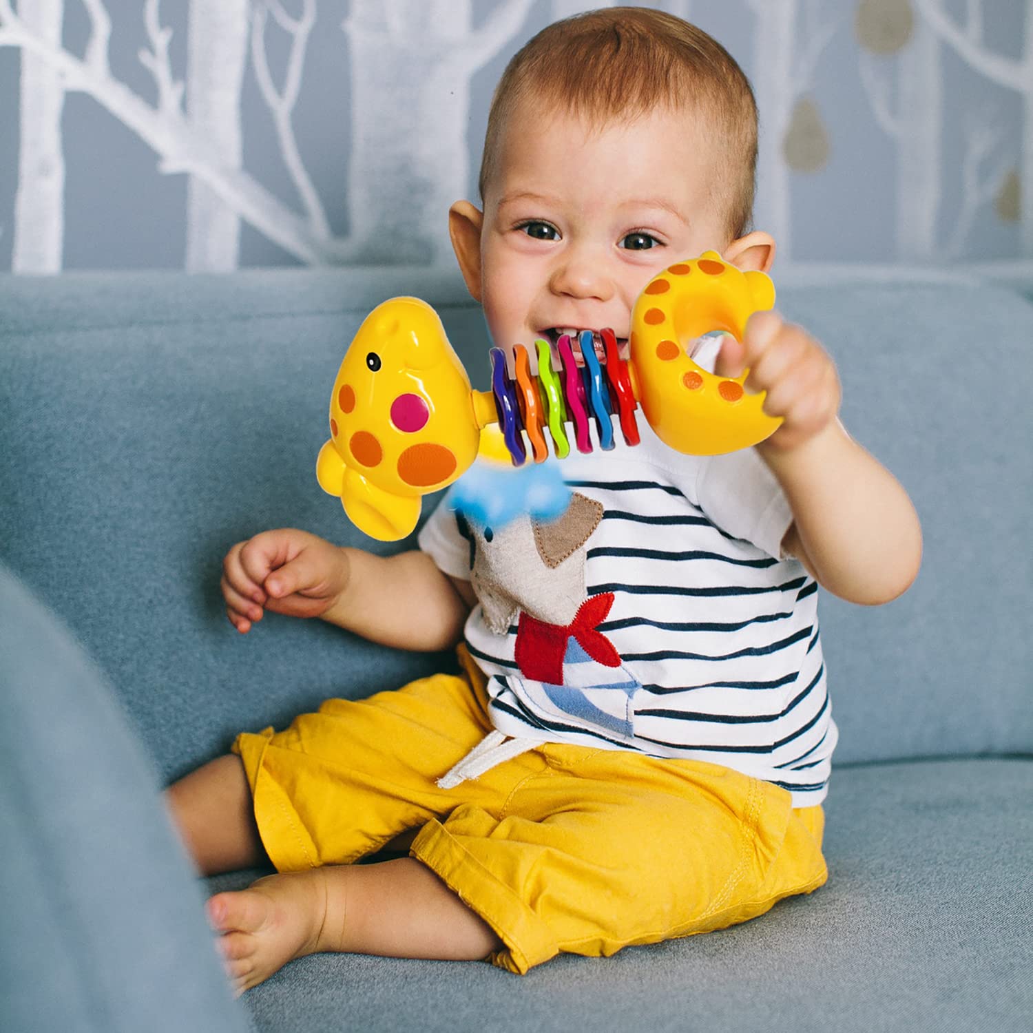 AIVIAI Baby Toys 0-6 Months - Soft Infant Rattles & Teether Toy Set with Storage Box, Musical Newborn Toys for Boys & Girls (11pcs) - Perfect for Early Development, Sensory Play & Baby Shower Gifts