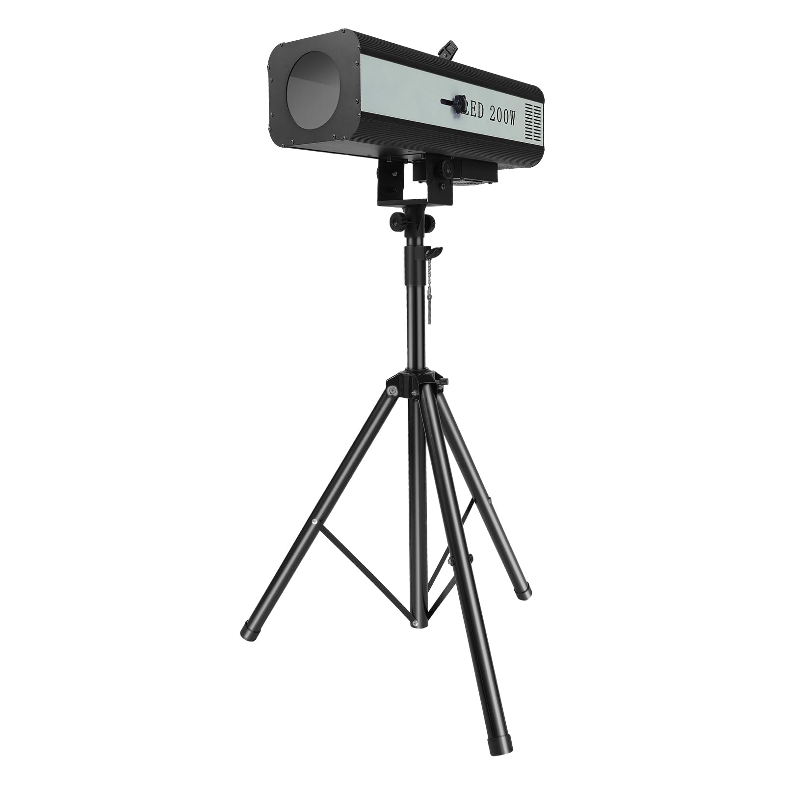 200W LED Stage Spotlight with Tripod Stand - Manual Control Follow Spot Light for DJ, Party & Stage Shows | Adjustable Aperture & Multi-Color Effects | Perfect for Concerts, Weddings & Theater Performances