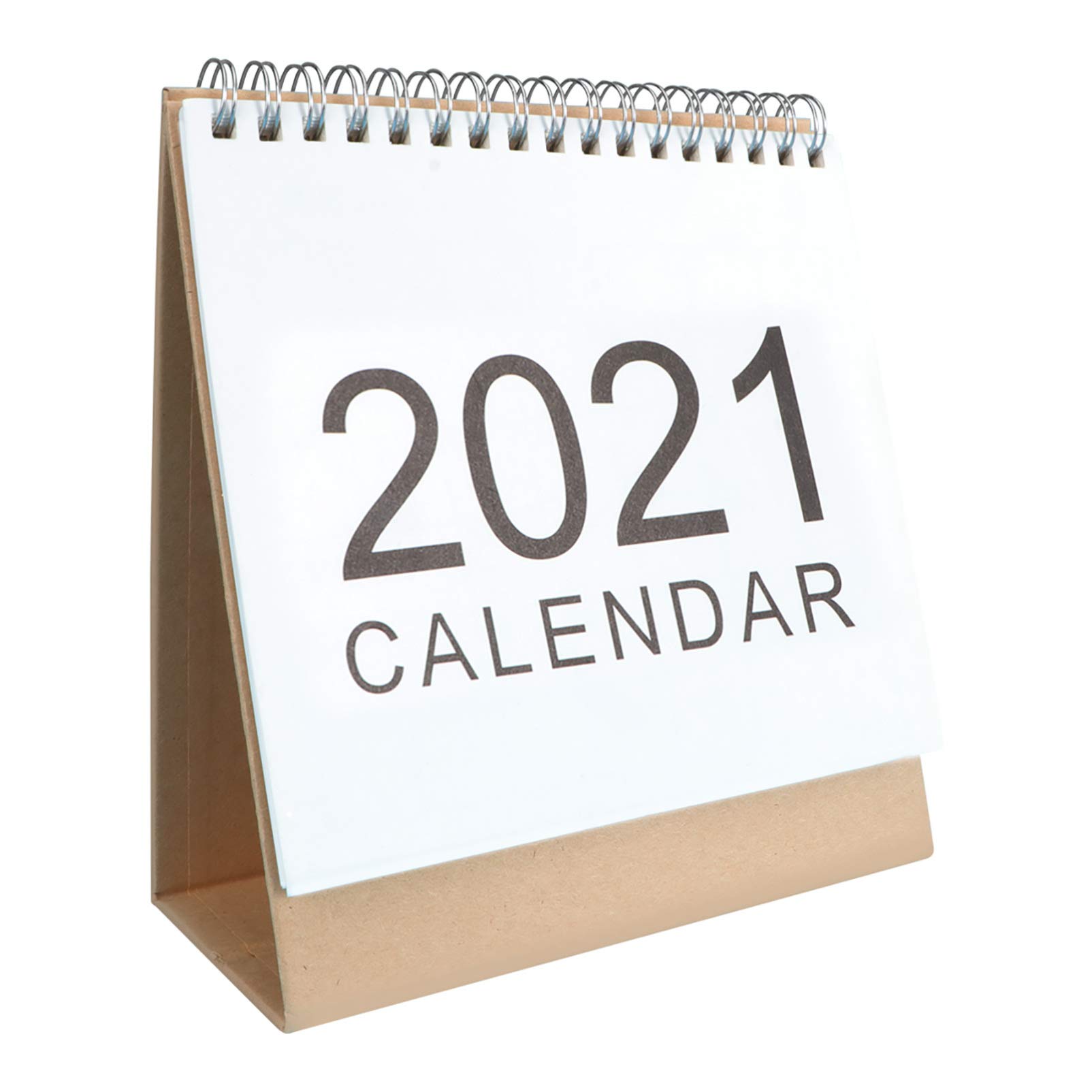 VALICLUD 2021 Desk Calendar Planner - Wire Bound Memo Pages with Stand, English Style - Perfect for School, Classroom, Home & Office Organization